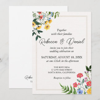 Rustikale neutrale Boho-Blumenhochzeit Einladung