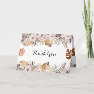 Rustikale neutrale Boho-Hochzeit Dankeskarte