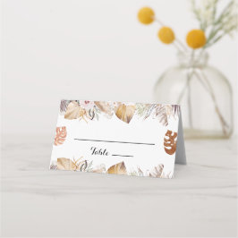 Rustikale neutrale Boho-Hochzeit Platzkarte