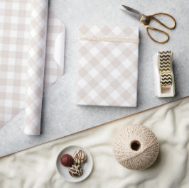 Rustikale neutrale Gingham-Karo Geschenkpapier