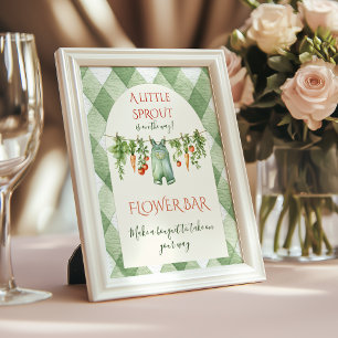 Rustikale neutrale Spross Baby Shower Blumenbar Poster