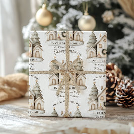 Rustikale neutrale Weihnachten Geschenkpapier
