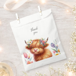 Rustikale Niedlich Baby Highland Cow Baby Dusche Geschenktütchen