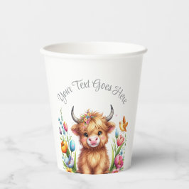 Rustikale Niedlich Baby Highland Cow Baby Dusche Pappbecher