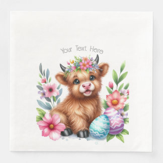 Rustikale Niedlich Baby Highland Cow Baby Dusche Serviette