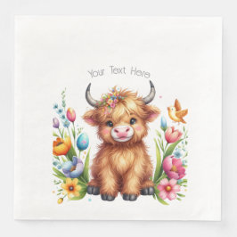 Rustikale Niedlich Baby Highland Cow Baby Dusche Serviette