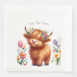 Rustikale Niedlich Baby Highland Cow Baby Dusche Serviette