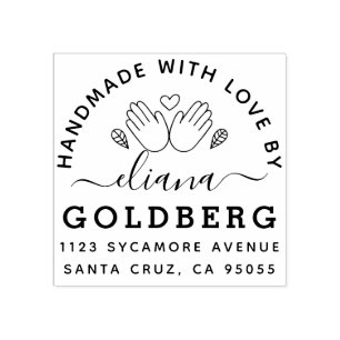 Rustikale Niedliche Handarbeit mit dem Label Liebe Gummistempel