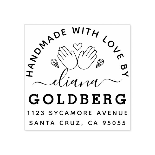 Rustikale Niedliche Handarbeit mit dem Label Liebe Gummistempel (Prägung)