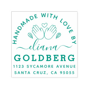 Rustikale Niedliche Handarbeit mit dem Label Liebe Permastempel