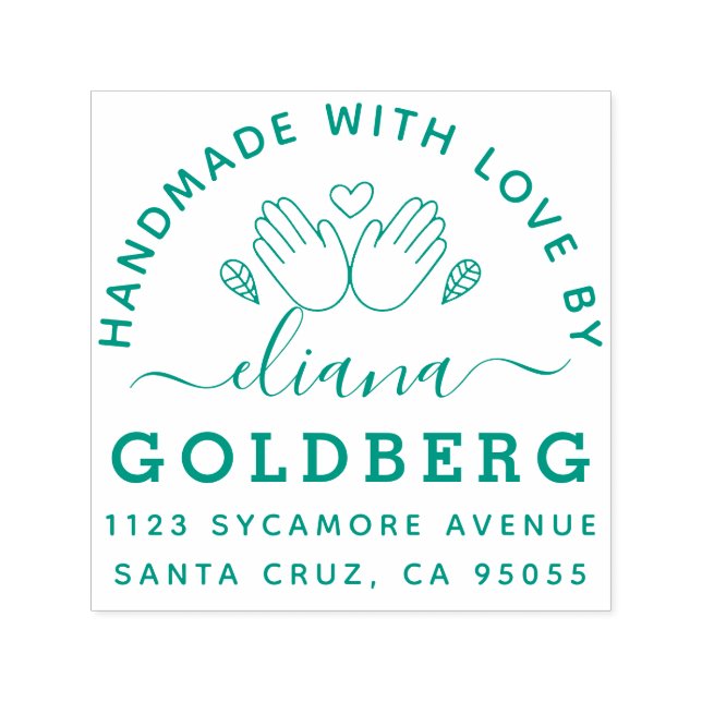 Rustikale Niedliche Handarbeit mit dem Label Liebe Permastempel (Design)