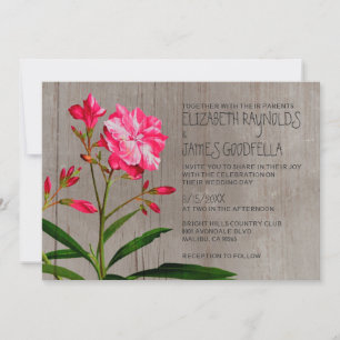 Rustikale Oleander-Hochzeitseinladungen Einladung