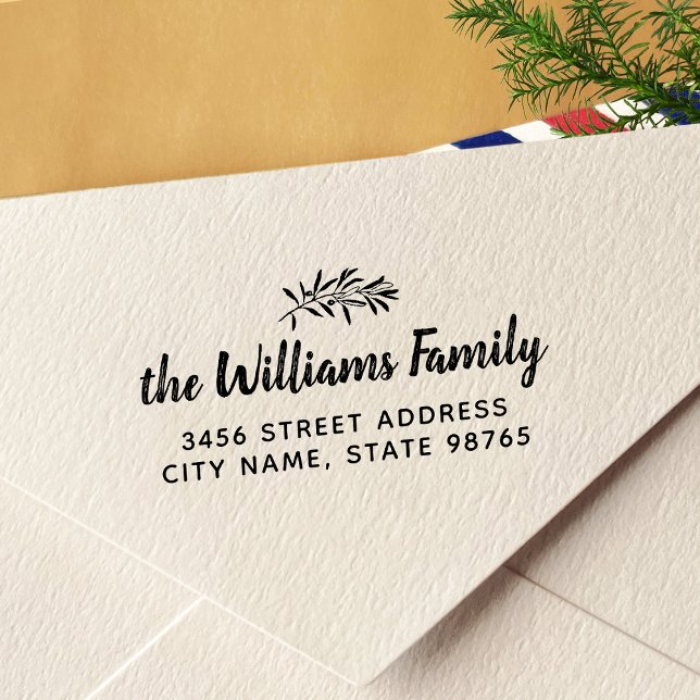 Rustikale Olive Branch Rücksendeadresse Permastempel (Von Creator hochgeladen)