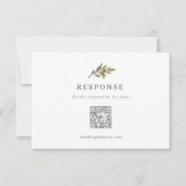 Rustikale Olive Branch Wedding QR Code RSVP Card Karte