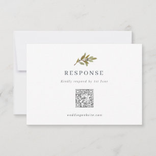 Rustikale Olive Branch Wedding QR Code RSVP Card Karte