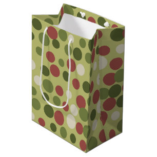 Rustikale Olive Dots Geschenktasche Mittlere Geschenktüte