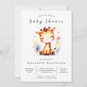 Rustikale Online Giraffe Babydusche Einladung