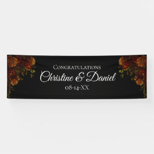 Rustikale Orange Black Elegante Hochzeit Einladung Banner