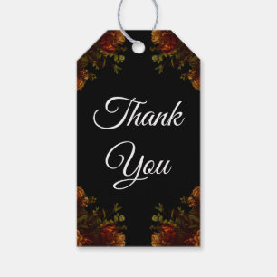 Rustikale Orange Black Elegante Hochzeit Einladung Geschenkanhänger