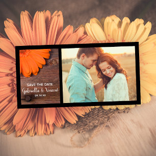 Rustikale Orange Daisy Country Wedding Save the Da Save The Date