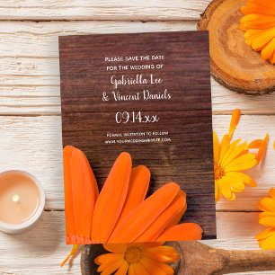 Rustikale Orange Daisy Landhochzeit - Termin vorme Save The Date