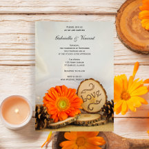 Rustikale Orange Daisy Woodland Wedding