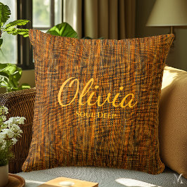 Rustikale Orange Denim Textur | Benutzerdefinierte Kissen