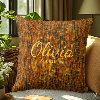 Rustikale Orange Denim Textur | Benutzerdefinierte Kissen