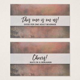 Rustikale Orange Drink Tickets mit moderner Handsc