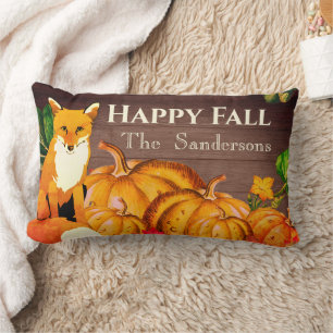 Rustikale Orange Fox Pumpkin Herbst Herbst Blätter Lendenkissen