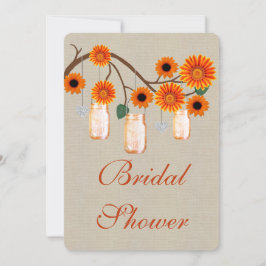 Rustikale Orange Mason Jars Bridal Dusche Einladun Einladung