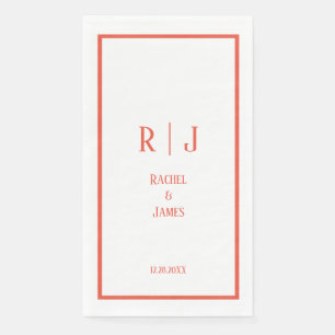 Rustikale Orange Minimalistische Monogramme Elegan Serviette