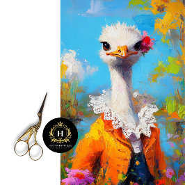 Rustikale Orange Mütter Tag Ostrich Dekoupage Seidenpapier