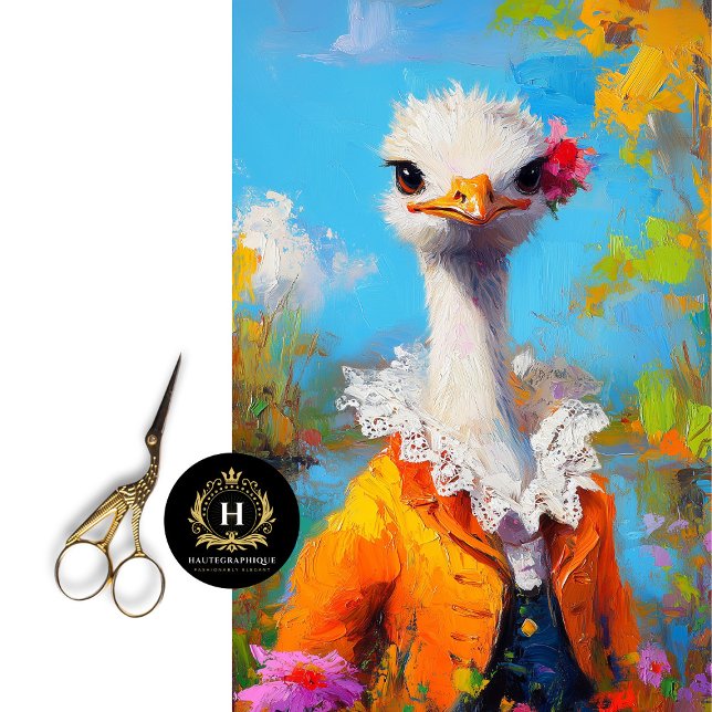 Rustikale Orange Mütter Tag Ostrich Dekoupage Seidenpapier (Von Creator hochgeladen)