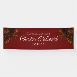 Rustikale Orange Red Fall Elegante Gotische Hochze Banner