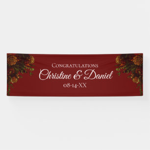 Rustikale Orange Red Fall Elegante Gotische Hochze Banner