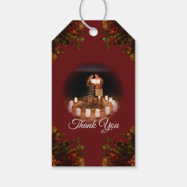 Rustikale Orange Red Fall Elegante Gotische Hochze Geschenkanhänger