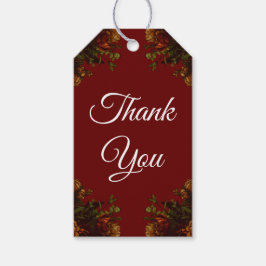 Rustikale Orange Red Fall Elegante Gotische Hochze Geschenkanhänger