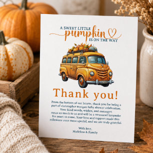 Rustikale Orange Truck Kleine Pumpkin Baby Dusche Begleitkarte