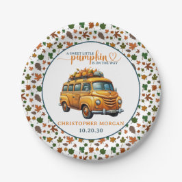 Rustikale Orange Truck Kleine Pumpkin Baby Dusche Pappteller