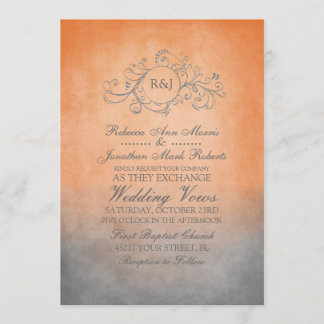 Rustikale Orange- und Bohemische Hochzeitseinladun Einladung