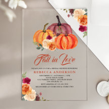 Rustikale Orangefarbene Blumige Kürbis-Hochzeitsdu