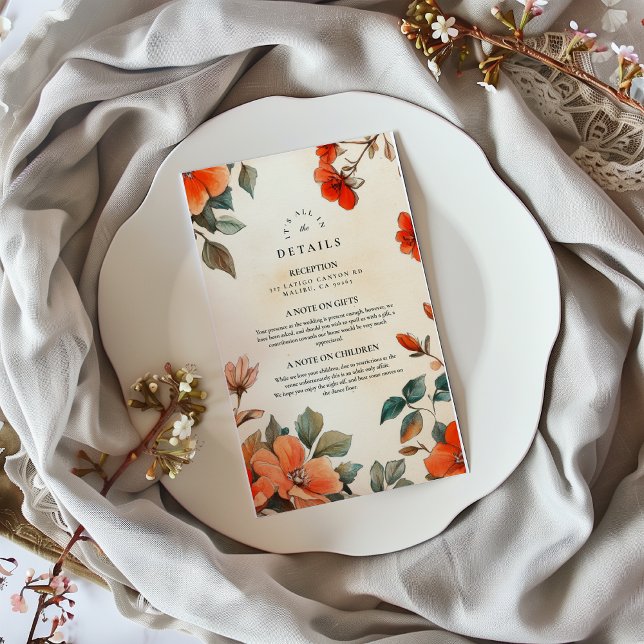 Rustikale Orangefarbene Hochzeit Begleitkarte (Von Creator hochgeladen)