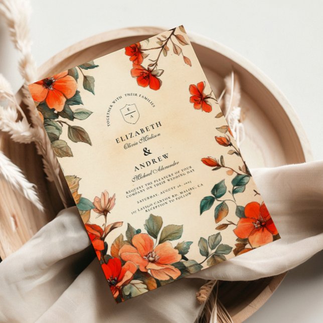 Rustikale Orangefarbene Hochzeit Einladung (Von Creator hochgeladen)