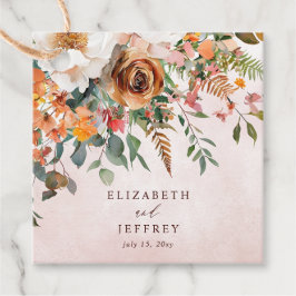 Rustikale Orangefarbene Hochzeit im Herbst Geschenkanhänger