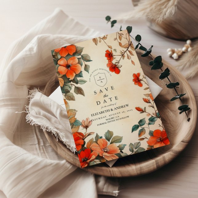 Rustikale Orangefarbene Hochzeit Save The Date (Von Creator hochgeladen)