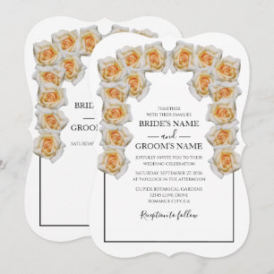 Rustikale Orangefarbene Rose Hochzeiten Einladunge Einladung