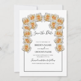 Rustikale Orangefarbene Rose sprengen das Datum Save The Date