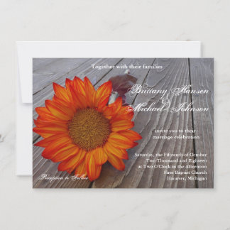 Rustikale Orangenblume Einladung zur Hochzeit