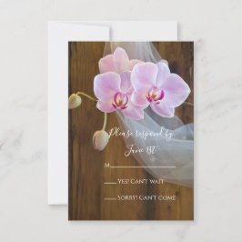 Rustikale Orchideen Country Wedding RSVP Card